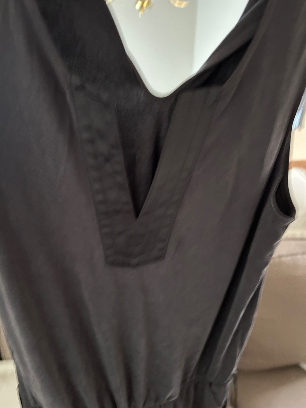 Sleeveless V-Neck Black romper